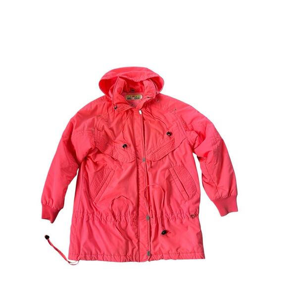 VTG Obermeyer Sport Neon Pink Star Studded Jacket Ski 80s Retro Size 6‎ - Picture 1 of 6